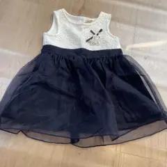 ホワイト/ネイビー ワンピース 85