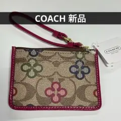 美品☆COACH 花柄 ジュエリーケース シグネチャー ピンク 希少 ポーチ