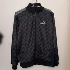 PUMA 総柄 トラックジャケット ジャージ ブラック