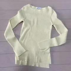 PLST ボートネック　リブニット