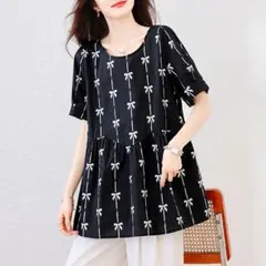 早い者勝ち 着痩せ オシャレ Tシャツ ゆったり プリント 大きいサイズ