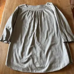 【HUMAN WOMAN 】トップス　シャツ 七分袖　グレー