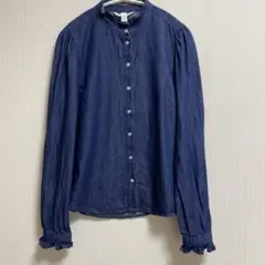 H&M デニムフリルブラウス