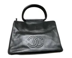 CHANEL ハンドバッグ ブラック レザー ココマークのサムネイル