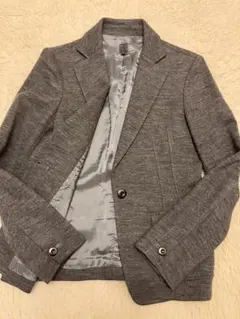 カルバンクライン グレー テーラードジャケット ウール混紡