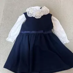 ネイビー フォーマルドレスとホワイトシャツ セット