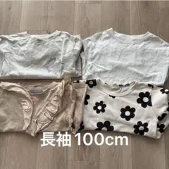100cm 長袖Tシャツ　ロンT 保育園着　カットソー　フタフタ　女の子