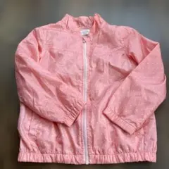 ピンク 水玉模様 ジップアップジャケット 120cm