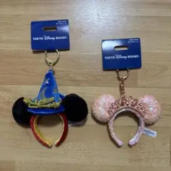 ディズニー　ランド　シー　カチューシャ　キーホルダー　　ミッキー　ミニー　セット