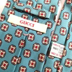 Gucci 幾何学模様 ネクタイ 水色