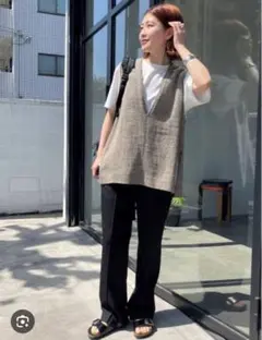 スピックアンドスパン　リネンツイードベスト