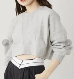 【Chico】クロップドスウェット グレー
