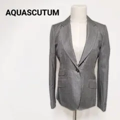 ​【最高級】アクアスキュータム シルク混 テーラードジャケット グレー 8S