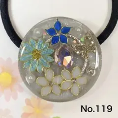 レジン 猫 ドライフラワー ヘアゴム ブローチ ポニーフック No.608