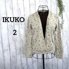 イクコ/カットソー カシュクール 長袖 ドット柄 トップス 2