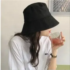 バケットハット レディース 帽子 ハット　紫外線対策　ブラック