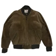 U.P renoma ピッグスキン スエード MA-1 ブルゾン L 刺繍ロゴ