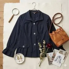 エヴェックスバイクリツィア　М　シャツジャケット　黒　長袖　コットン