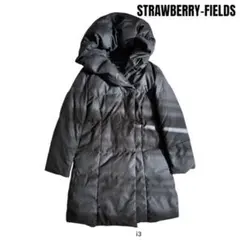 STRAWBERRY-FIELDS ブラック　ロングダウンジャケット　美品　i3のサムネイル