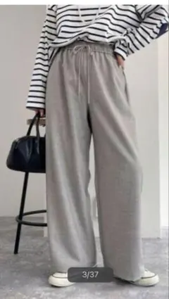 フレディエミュ　ウールライクストレートイージーパンツ　36 秋冬グレー