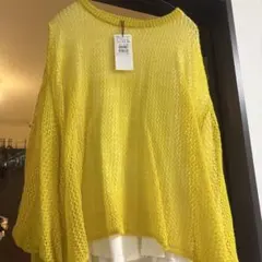 イエロー 長袖 トップス