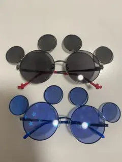 ミッキー型ブルーブラックレンズサングラス