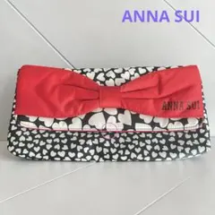 ANNA SUI ポーチ ハート リボン ブラック レッドのサムネイル