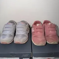 New Balance 373 キッズスニーカー パープル、ピンク15と15.5