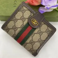最高峰✨GUCCI オールドグッチ　GGスプリーム　折り財布　シェリーライン