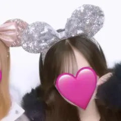 ミニーちゃん　シルバー　スパンコールリボン　カチューシャ　ディズニー