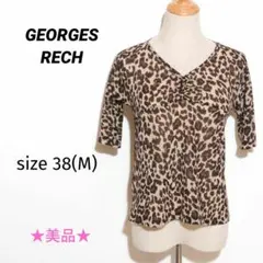 ★美品★ GEORGES RECH トップス カットソー 5分袖 レオパード