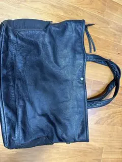 本革（牛革）トートバッグ 黒 ファスナー開閉 ビジネスにも