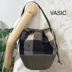 【美品】vasic ヴァジック　ワンショルダー　巾着バッグ　チェックのサムネイル