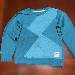 幾何学模様 青色 スウェットトレーナー