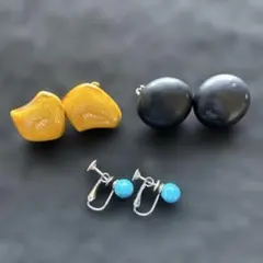 ヴィンテージ イヤリング 3点セット まとめ売り アクセサリー ターコイズ風