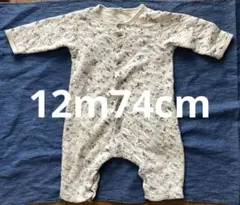 プチバトー　小鳥柄ロンパース　12m/74cm