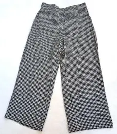 美品　JOSEPH ジョセフ　麻100%ワイドパンツ　チェック柄　42