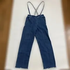 GLOBAL WORK サスペンダー付き ストレットデニムパンツ160