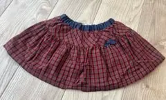 familiarチェック　リバーシブルスカート100