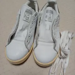 最終価格adidas スタンスミスレザースニーカー 23、5cm ホワイトグレー