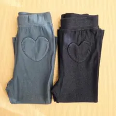 新品未使用★プティマイン★ハートポケットフレアパンツ ２枚セット/90㎝ 送料込