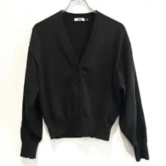 ユニクロユー ブラック Ｖネックカーディガン M シンプル UNIQLO U 黒