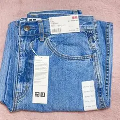 【新品未使用】UNIQLO U ワイドフィットカーブジーンズ 63 Blue S