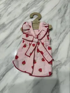 いちご柄ピンクドレス 犬服