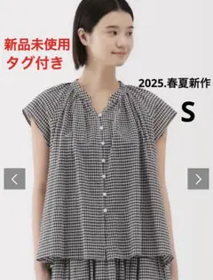 【新品・タグ付き】無印良品 強撚ボイル フレンチスリーブ ブラウス 今期新作