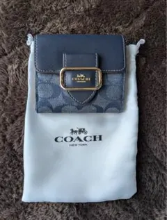 COACH 二つ折り財布 ブルー
