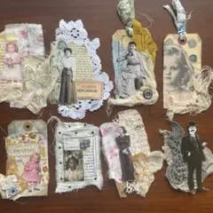 №1.手縫いpaperpocketfile ヴィンテージ風 おすそ分けファイル - メルカリ