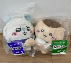 【新品】ちいかわ エイマイくじ モモンガ くりまんじゅうぬいぐるみセットのサムネイル