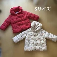 サマンサモスモス 赤とクリーム色・花柄ダウンコート