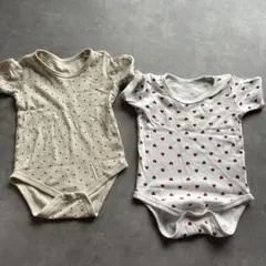 肌着ロンパース 2点セット アイボリー ホワイト